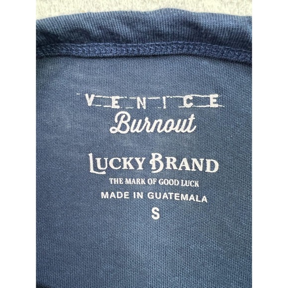 Lucky Brand Henley Shirt Mens Small Blue Venice Burnout Soft Long Sleeve Tee - Picture 5 of 8